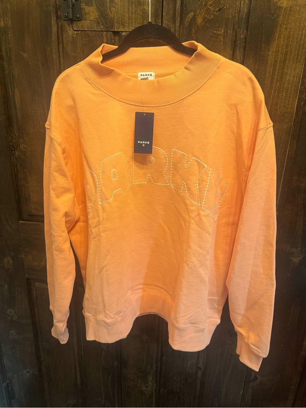 Parke x Target Orange/Peach Sweatshirt with Contrast Stitching